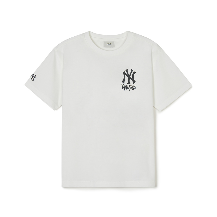 MLB Basic Street Logo New York Yankees Kids\' T Shirts White | 3485169-FP