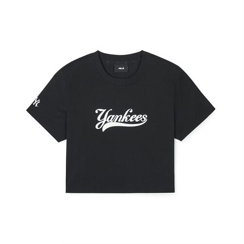 MLB Basic Varsity Culsive Cropts New York Yankees T Shirts Black | 4170928-SL