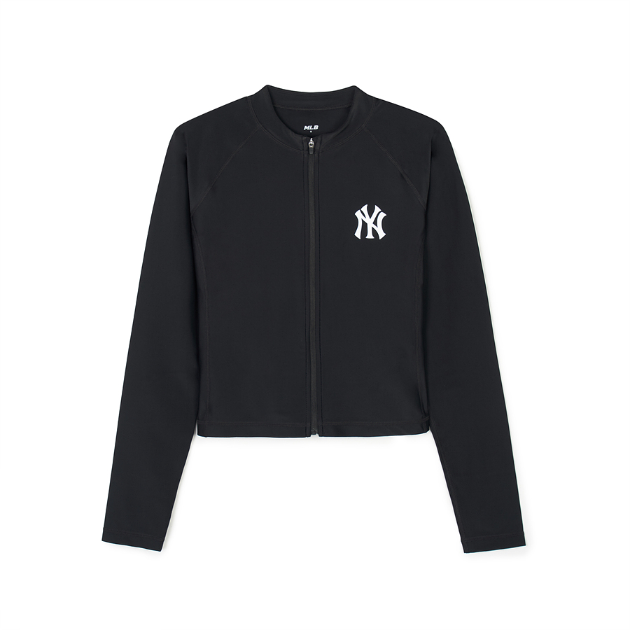 MLB Basic Zip Up Rashguard New York Yankees Tops Black | 0694285-OV