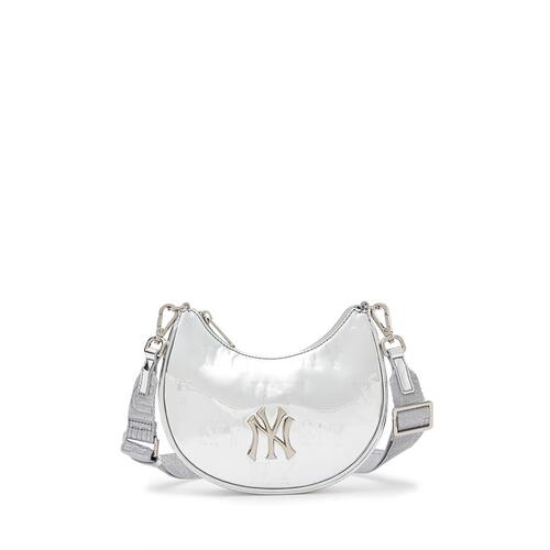 MLB Bling Bling Monogram Mini New York Yankees Cross Body Bags Silver | 9574286-TQ