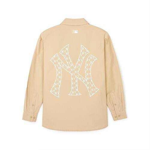 MLB Classic Monogram Big Lux Long Sleeve New York Yankees Shirts Khaki | 0328674-CB