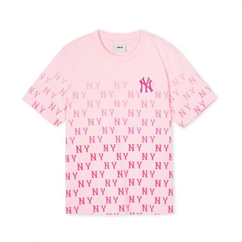 MLB Classic Monogram Gradationt New York Yankees Kids\' T Shirts Pink | 4536291-HP