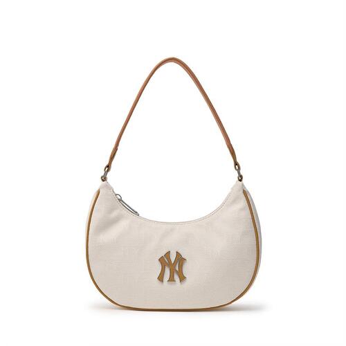 MLB Classic Monogram Jacquard New York Yankees Hobo Bags Cream | 8309276-DH