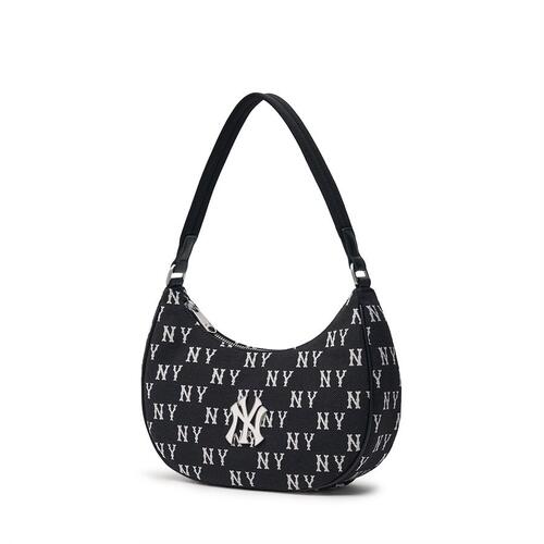 MLB Classic Monogram Jacquard New York Yankees Hobo Bags Black | 8459763-OE