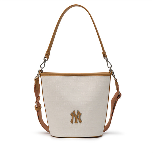 MLB Classic Monogram Jacquard New York Yankees Cross Body Bags White | 1035796-TI