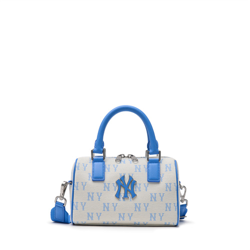 MLB Classic Monogram Jacquard Small Boston Bag New York Yankees Tote Bags Blue | 0154967-YJ