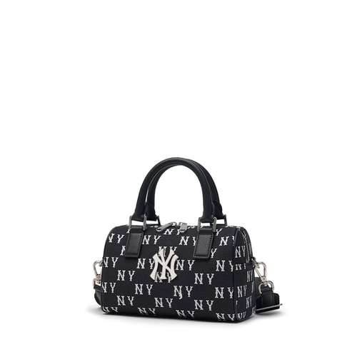 MLB Classic Monogram Jacquard Small Boston Bag New York Yankees Tote Bags Black | 3879654-BT