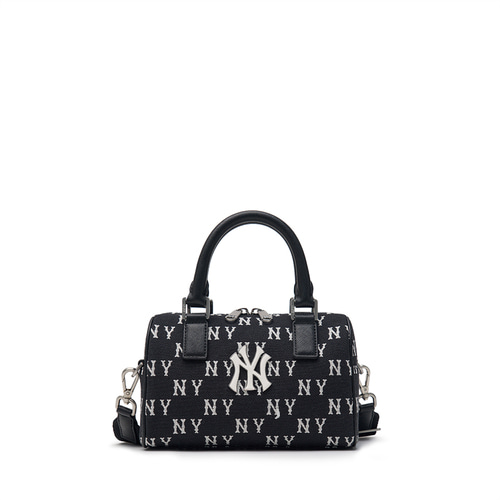 MLB Classic Monogram Jacquard Small Boston Bag New York Yankees Tote Bags Black | 3879654-BT