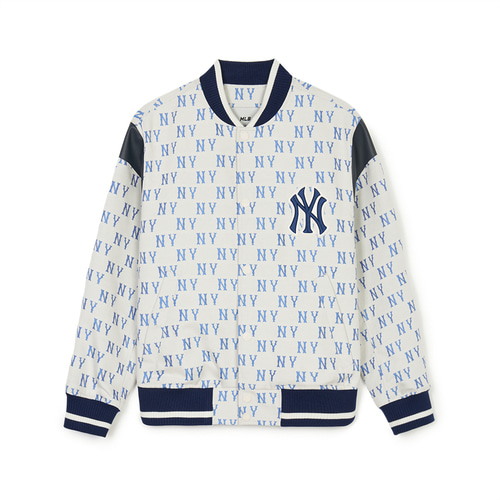 MLB Classic Monogram Jqd Shoulder Block Varsity (Single Layer) New York Yankees Jackets Blue | 9245103-GV