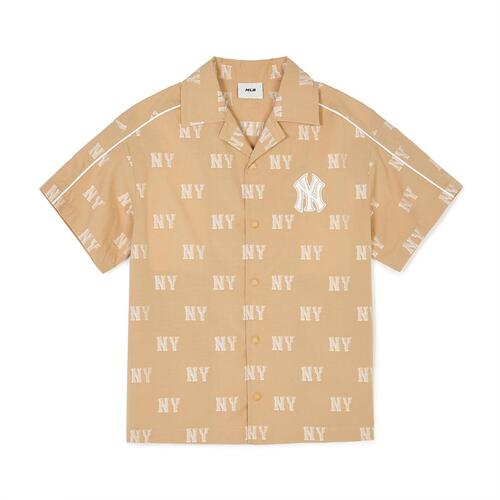 MLB Classic Monogram New York Yankees Kids\' T Shirts Khaki | 2519684-TD