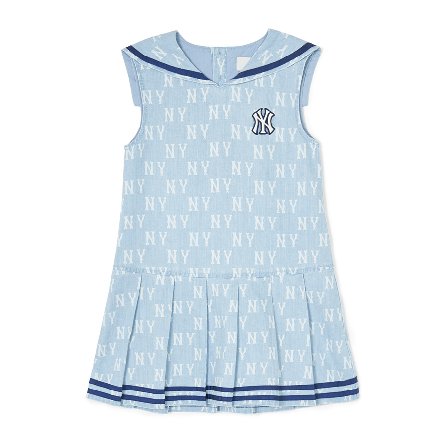 MLB Classic Monogram Summer Woven New York Yankees Kids\' Dress Blue | 1462379-IN