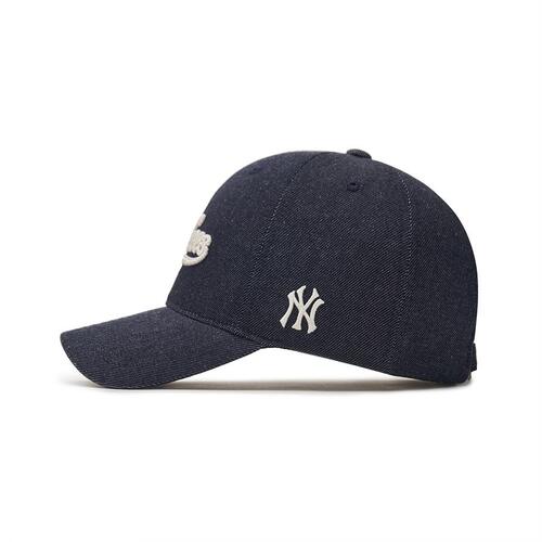 MLB Cursive Logo Denim Like Unstructured Ball New York Yankees Hats Black | 3628019-HG