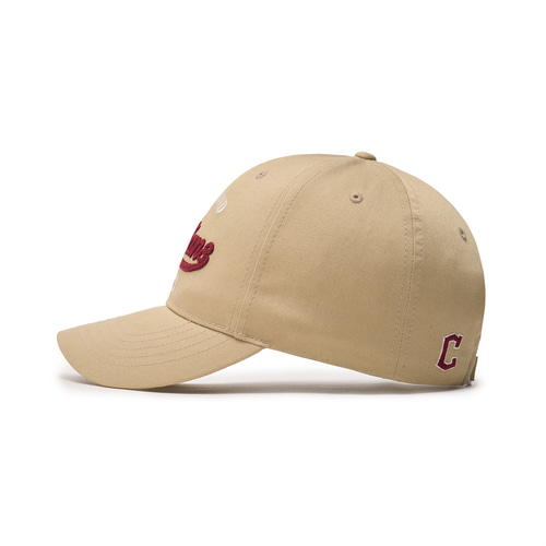 MLB Cursive Logo Unstructured Ball Cleveland Guardians Hats Khaki | 2704913-TP