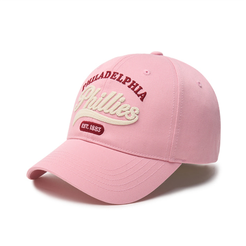 MLB Cursive Logo Unstructured Ball Philadelpia Phillies Hats Pink | 2730658-JO