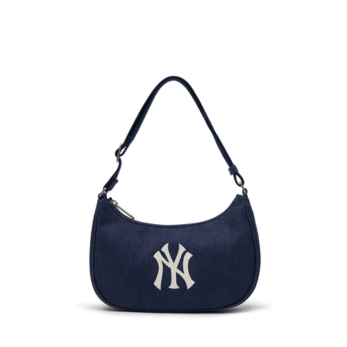 MLB Denim New York Yankees Hobo Bags Black | 3692148-VS