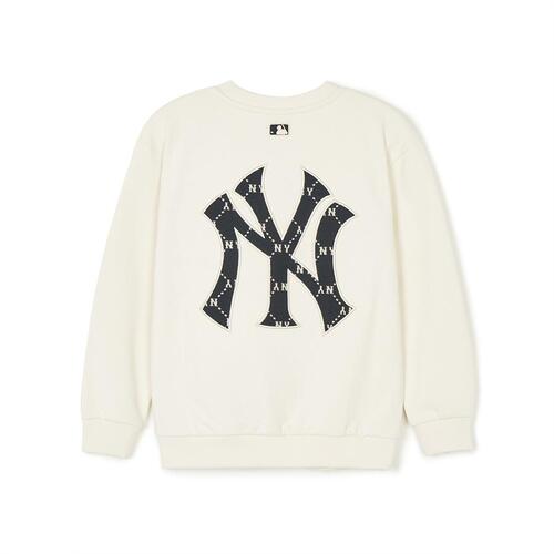 MLB Dia Monogram Applique New York Yankees Kids' Sweatshirts White | 2930584-IE