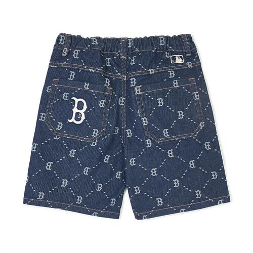 MLB Dia Monogram Denim Like Boston Red Sox Kids' Shorts Blue | 9485017-VA