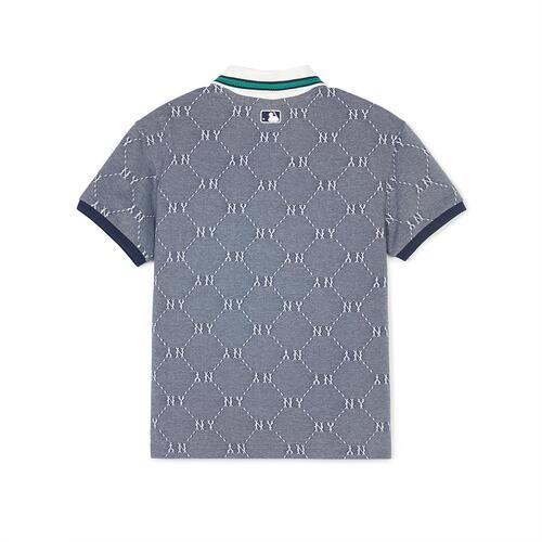 MLB Dia Monogram Jacquard Piquet New York Yankees Kids' T Shirts Grey | 2481365-XC