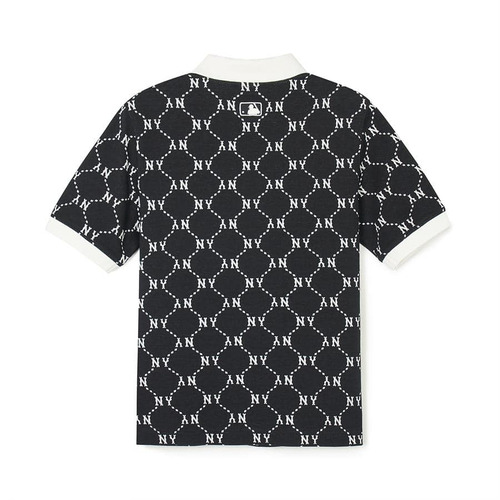 MLB Dia Monogram Jacquard Polots New York Yankees T Shirts Black | 5120743-VS