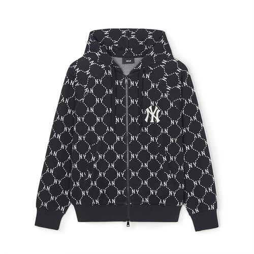 MLB Dia Monogram Jaquard Zip Up New York Yankees Hoodie Black | 0265789-KJ