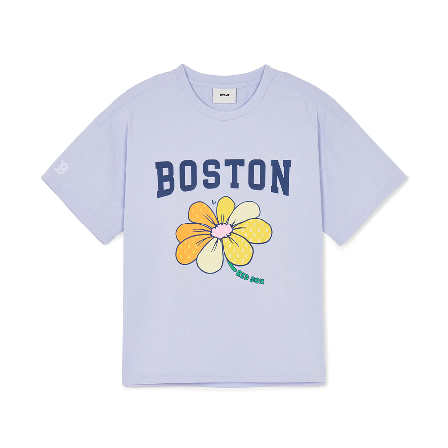 MLB Floral Boston Red Sox Kids\' T Shirts Purple | 6039827-UV