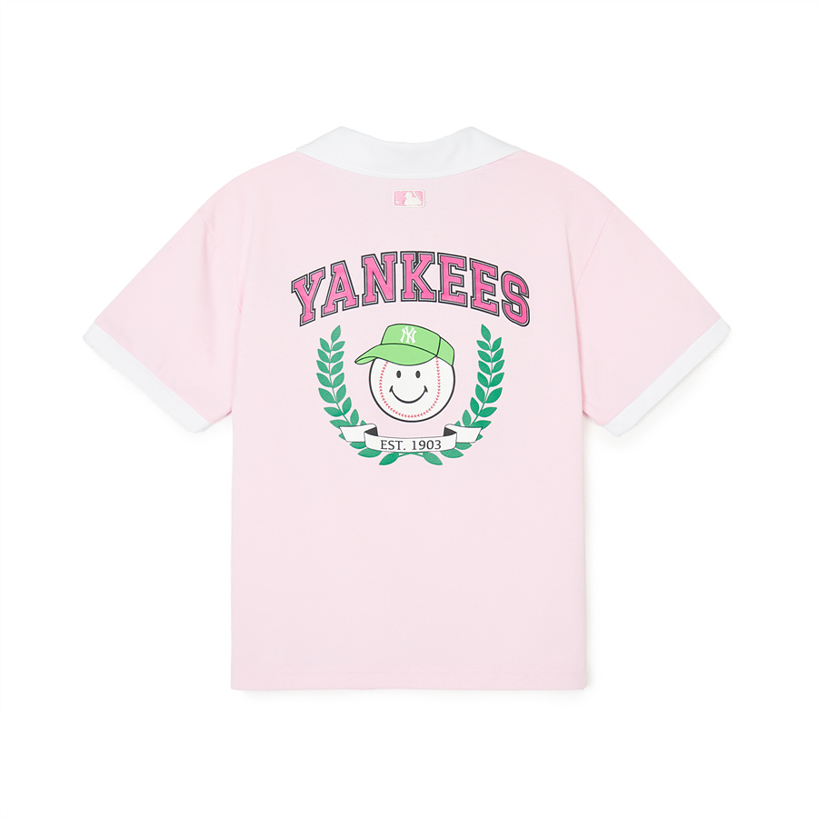 MLB Green Play Collart New York Yankees Kids' T Shirts Pink | 7986450-WH