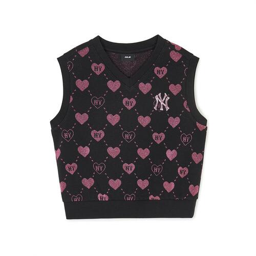 MLB Heart Allover New York Yankees Kids\' Vest Black | 0479623-LS