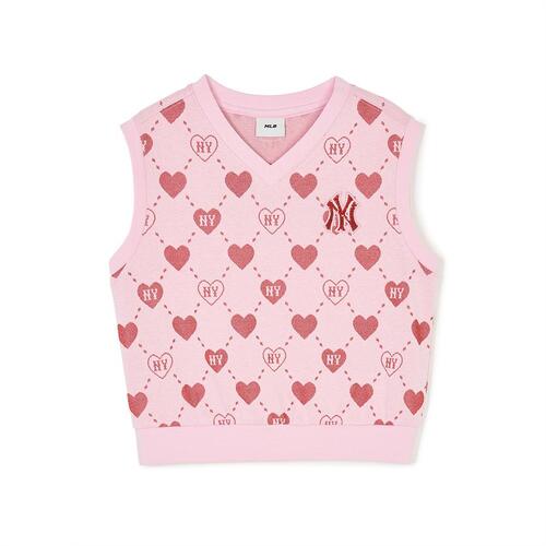 MLB Heart Allover New York Yankees Kids\' Vest Pink | 1958026-AH