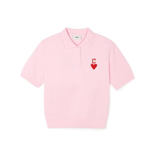 MLB Heart Crop Polots Cleveland Guardians T Shirts Pink | 9278654-UO