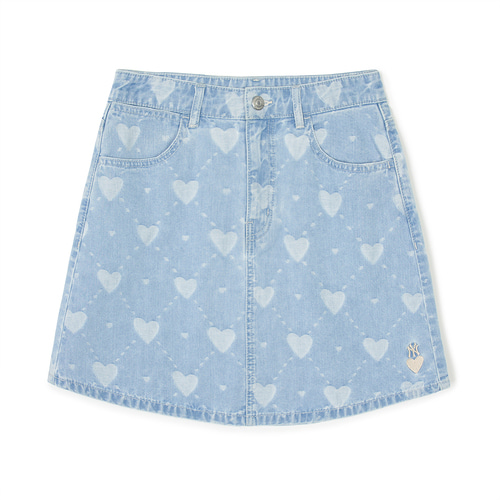 MLB Heart Jacquard Denim New York Yankees Skirts Blue | 9630481-OA