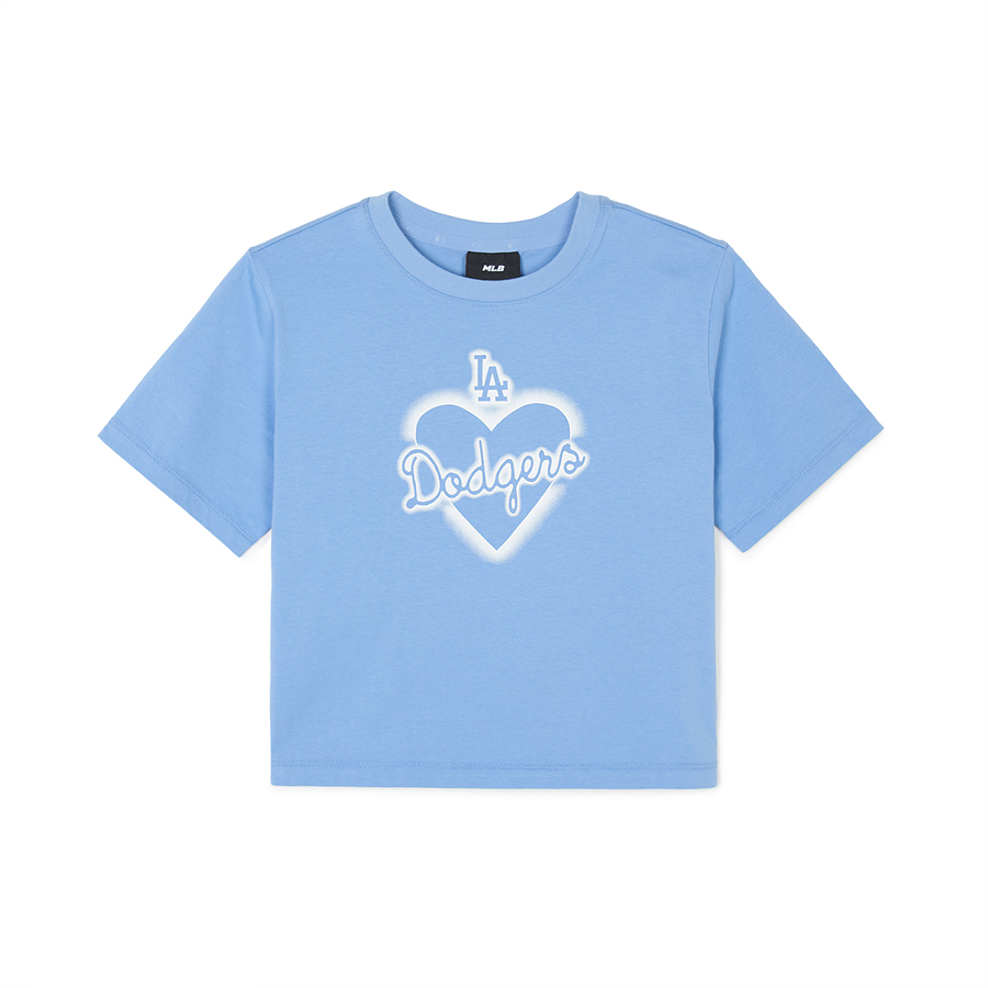 MLB Heart Logo Crop Slimts Los Angeles Dodgers T Shirts Blue | 1254738-CH