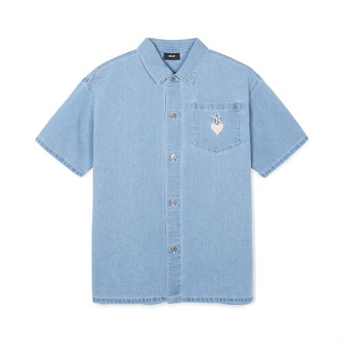 MLB Heart Logo Denim New York Yankees Shirts Blue | 6150792-FY