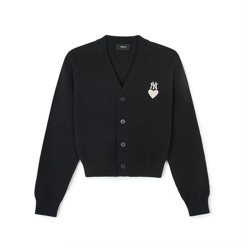 MLB Heart Wappen Crop New York Yankees Cardigan Black | 1539470-QB