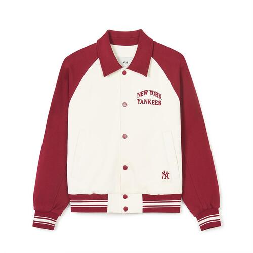 MLB Jersey Collar Raglan Varsity New York Yankees Jackets Red | 3902678-BC