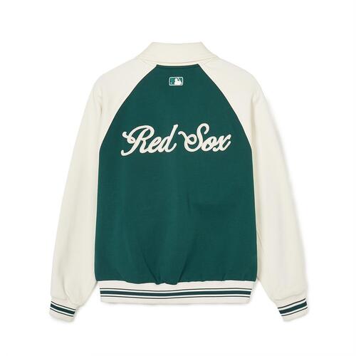 MLB Jersey Collar Raglan Varsity (Single Layer) Boston Redsox Jackets Green | 7395140-FB