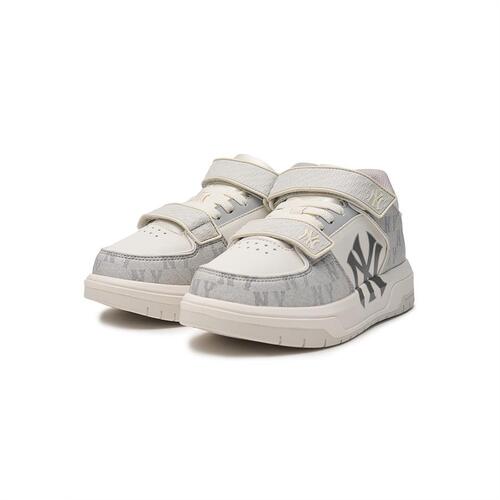 MLB Mid Denim Monogram New York Yankees Kids' Sneakers Beige | 2370458-KW