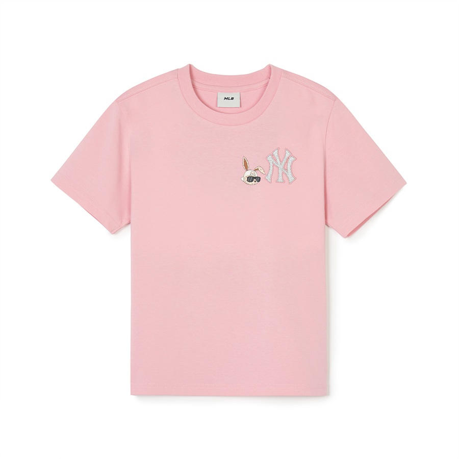 MLB Mono-Rabbit New York Yankees Kids\' T Shirts Pink | 1659034-CX