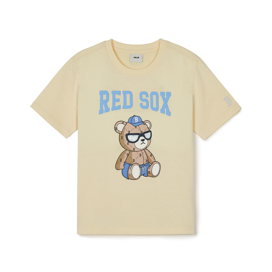 MLB Mono Bear Boston Red Sox Kids\' T Shirts Beige | 8209165-XZ