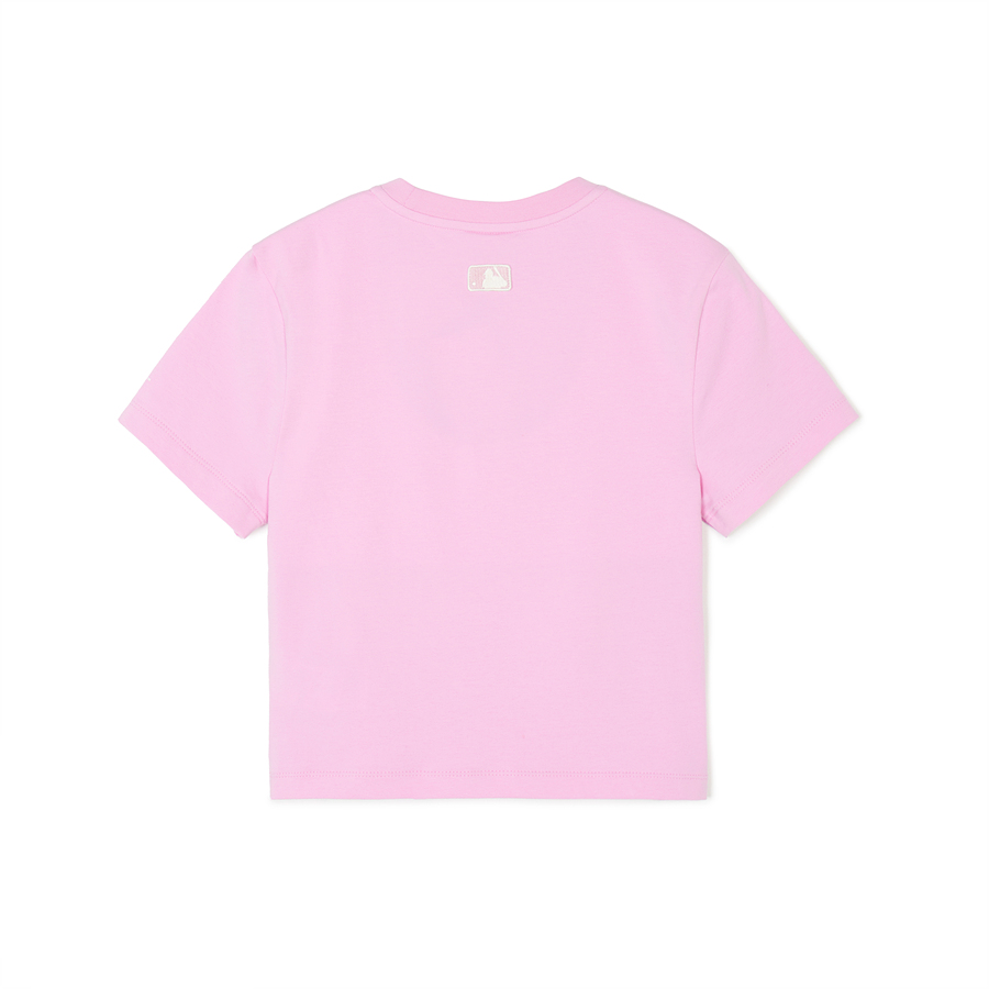 MLB Monogram Block Slim Cropts New York Yankees T Shirts Pink | 7049613-HK