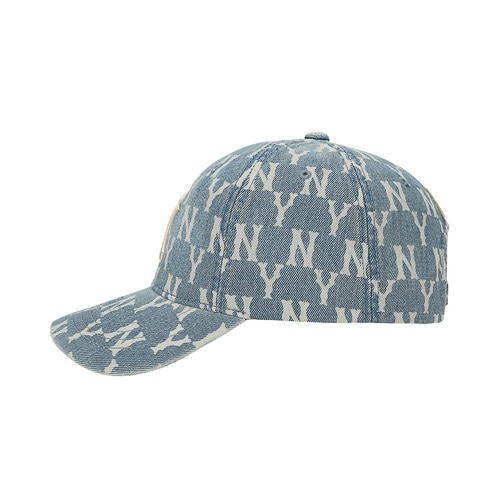 MLB Monogram Denim Ball New York Yankees Hats Blue | 5180376-KV