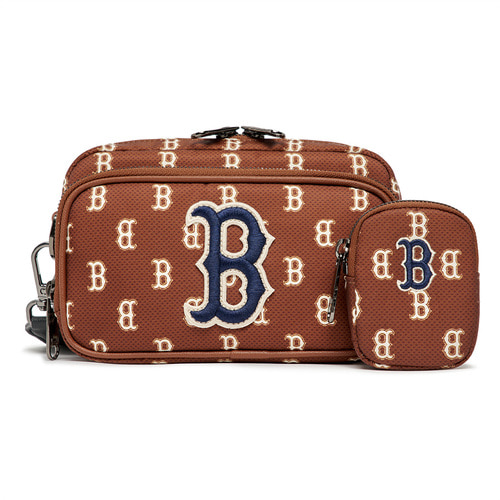 MLB Monogram Mini Boston Redsox Cross Body Bags Brown | 0748563-JL