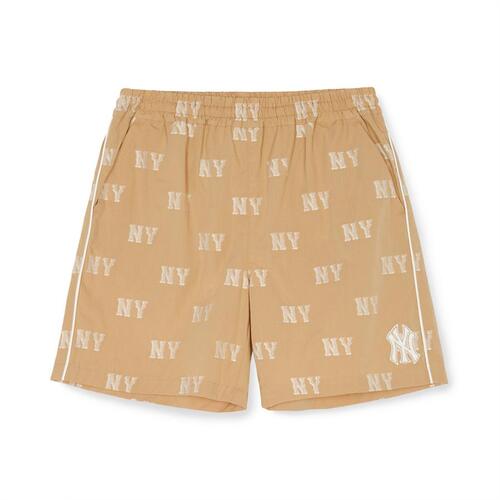 MLB Monogram Woven New York Yankees Kids\' Shorts Khaki | 3968175-UE