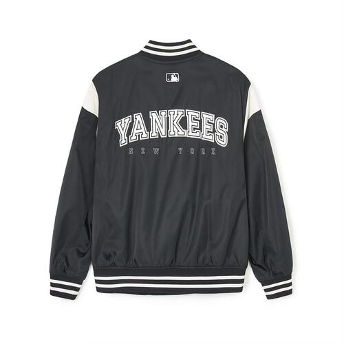 MLB Nylon Basic Shoulder Blocking Varsity (Single Layer) New York Yankees Jackets Black | 8920453-SO