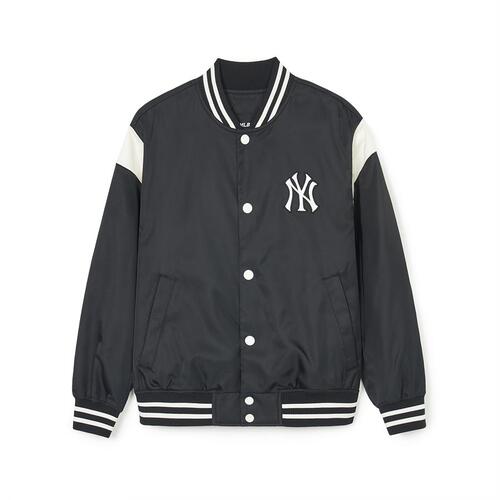 MLB Nylon Basic Shoulder Blocking Varsity (Single Layer) New York Yankees Jackets Black | 8920453-SO