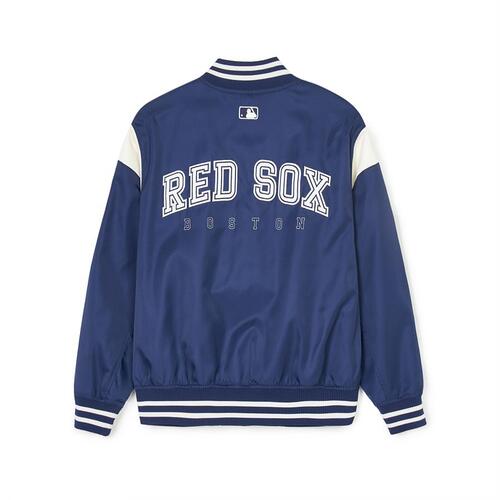 MLB Nylon Basic Shoulder Blocking Varsity (Single Layer) Boston Redsox Jackets Navy | 8316904-PT