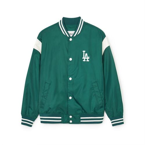 MLB Nylon Basic Shoulder Blocking Varsity (Single Layer) Los Angeles Dodgers Jackets Green | 5984217-MT