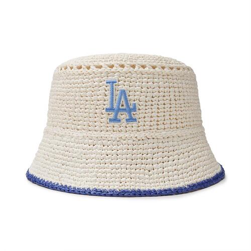 MLB Raffia Crochet Los Angeles Dodgers Hats Beige | 1467925-BS