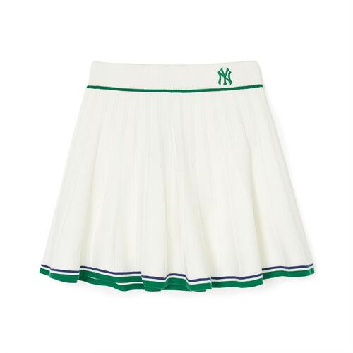 MLB S Vasity Sportive Knit Flared New York Yankees Skirts White | 3870921-QJ