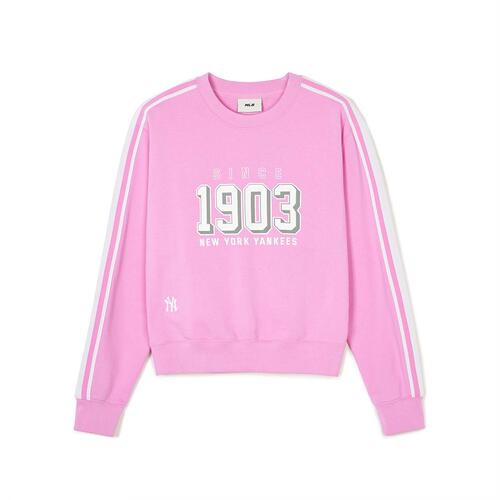 MLB Sportive Varsity Track Crop New York Yankees Sweatshirts Pink | 3586104-ZE