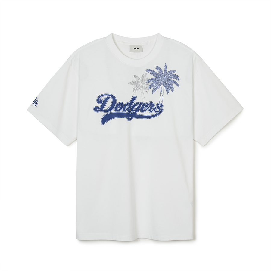 MLB Summer Graphics Palm Tree Over Fitts Los Angeles Dodgers T Shirts White | 2763194-VQ